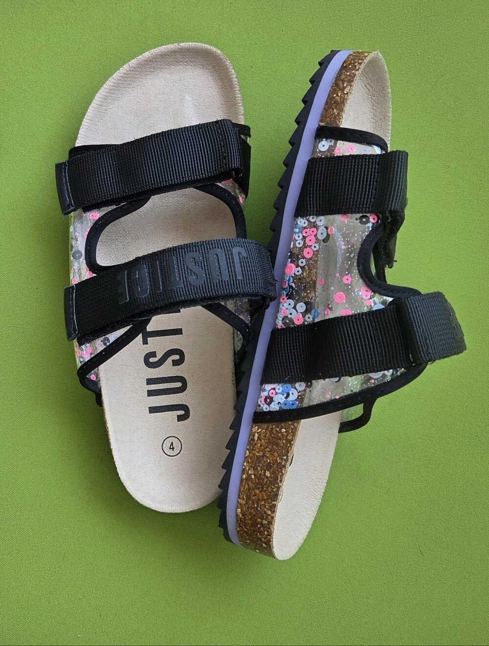 Justice Black Slides Size 4